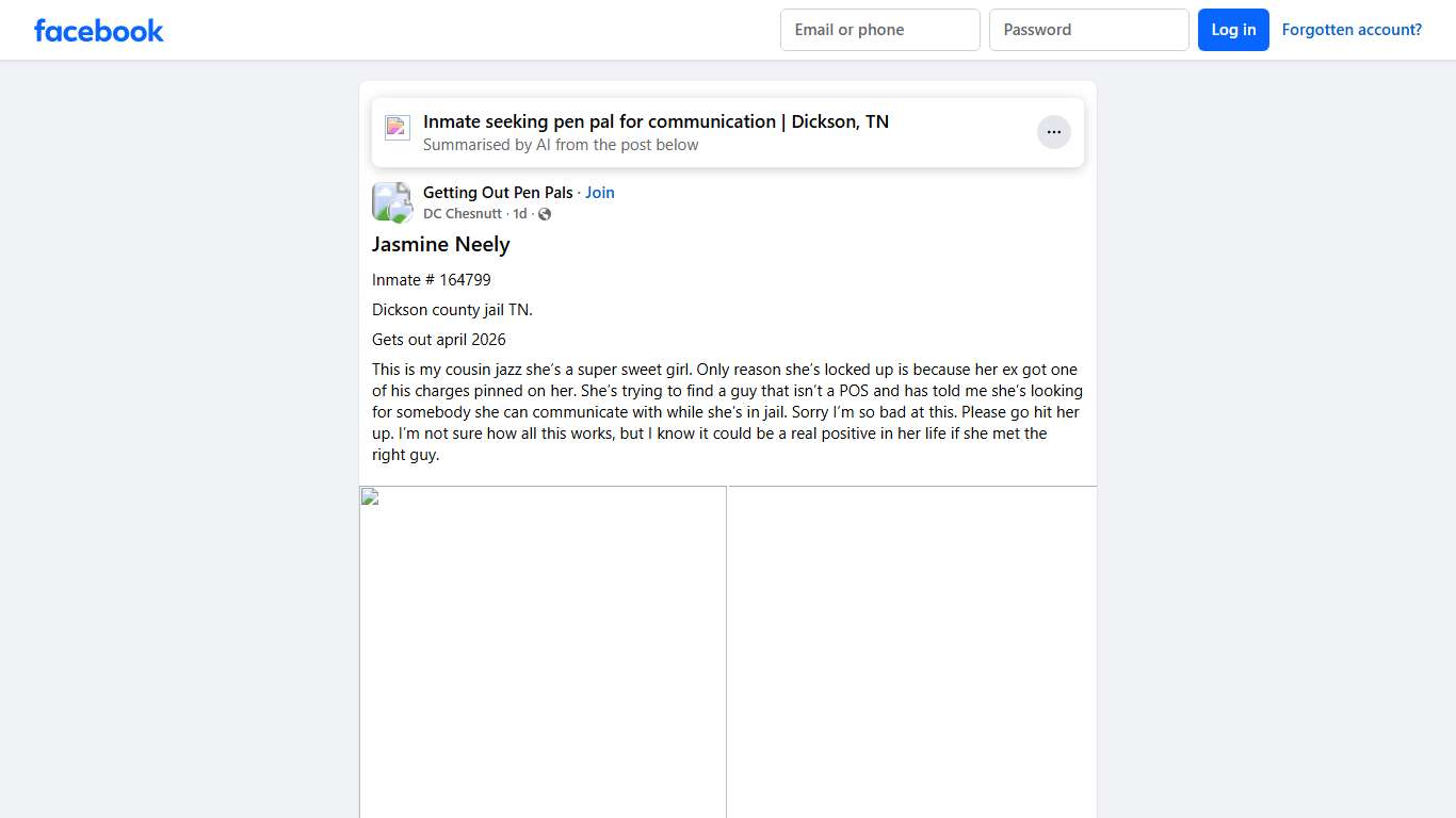 Getting Out Pen Pals Jasmine Neely Facebook